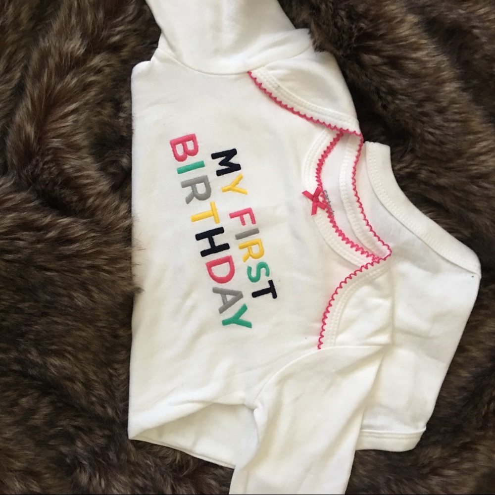 Carter’s “My First Birthday” long sleeve onesie